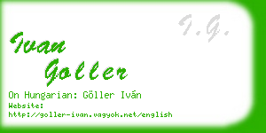 ivan goller business card